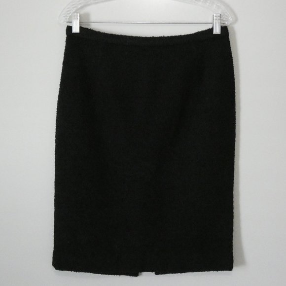 DOLCE & GABBANA Black Wool Blend Boucle Texture Knee-Length Skirt Size 44 (US 8) - Picture 1 of 10